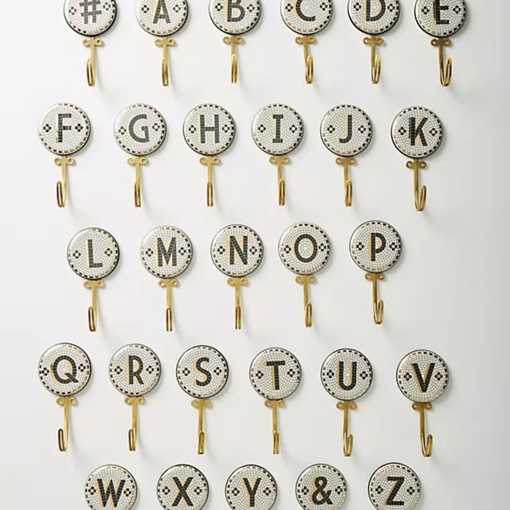 Anthropologie Bistro Tile Hooks - set of 2